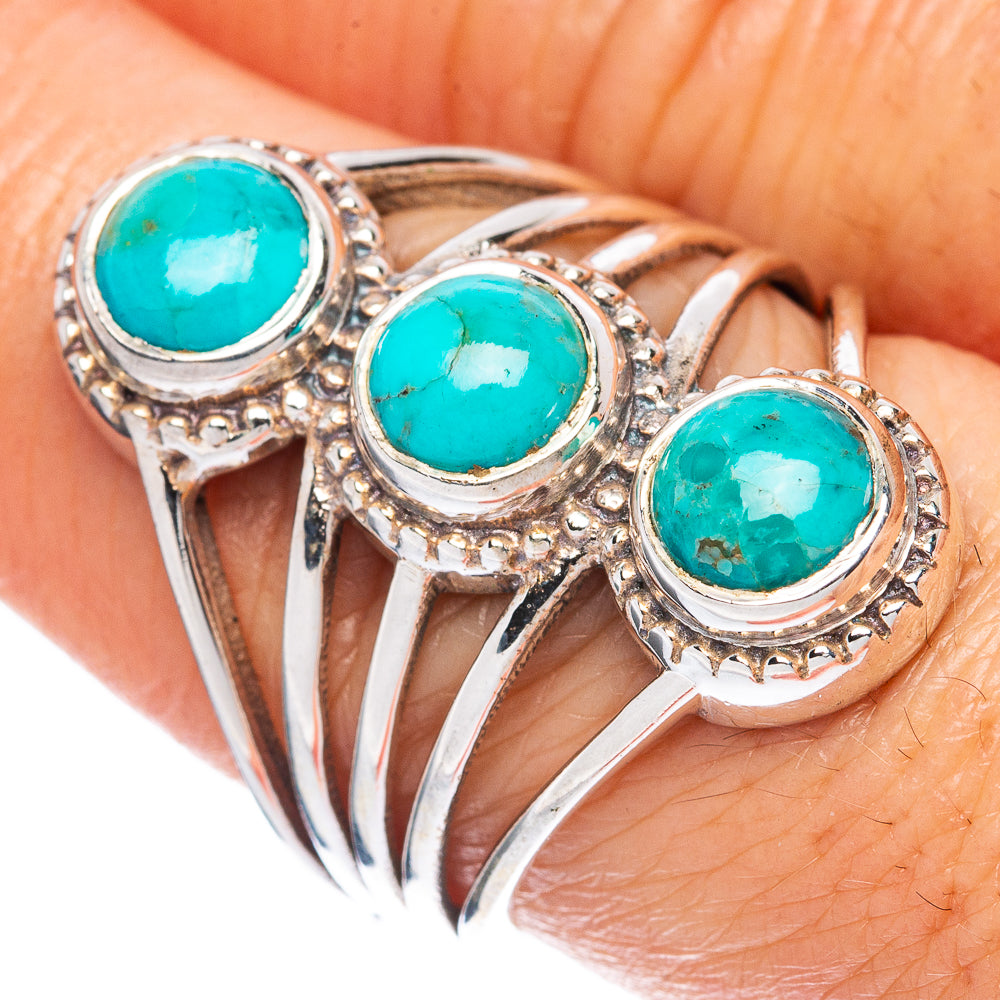 Rare Arizona Turquoise Ring Size 7.5 (925 Sterling Silver) R2865