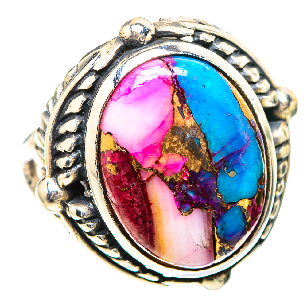 Kingman Pink Dahlia Turquoise 925 Sterling Silver Ring Size 6.25 (925 Sterling Silver) RING139572