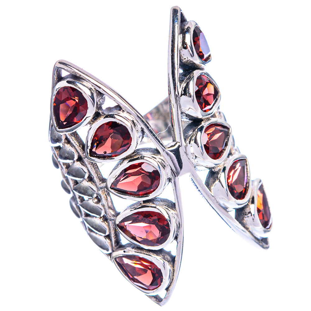 Large Garnet Ring Size 6.5 (925 Sterling Silver) R144343