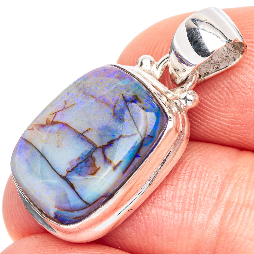 Rare Sterling Opal Pendant 1 1/8" (925 Sterling Silver) P41568