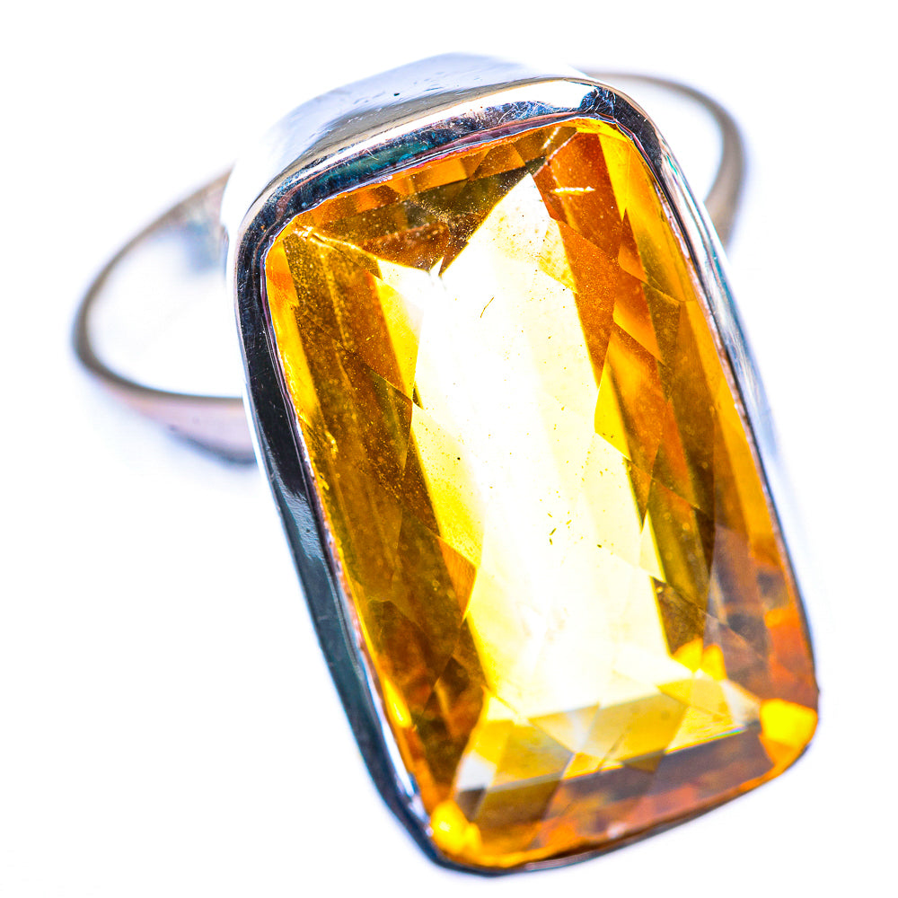 Large Faceted Citrine Ring Size 11 (925 Sterling Silver) RING140204