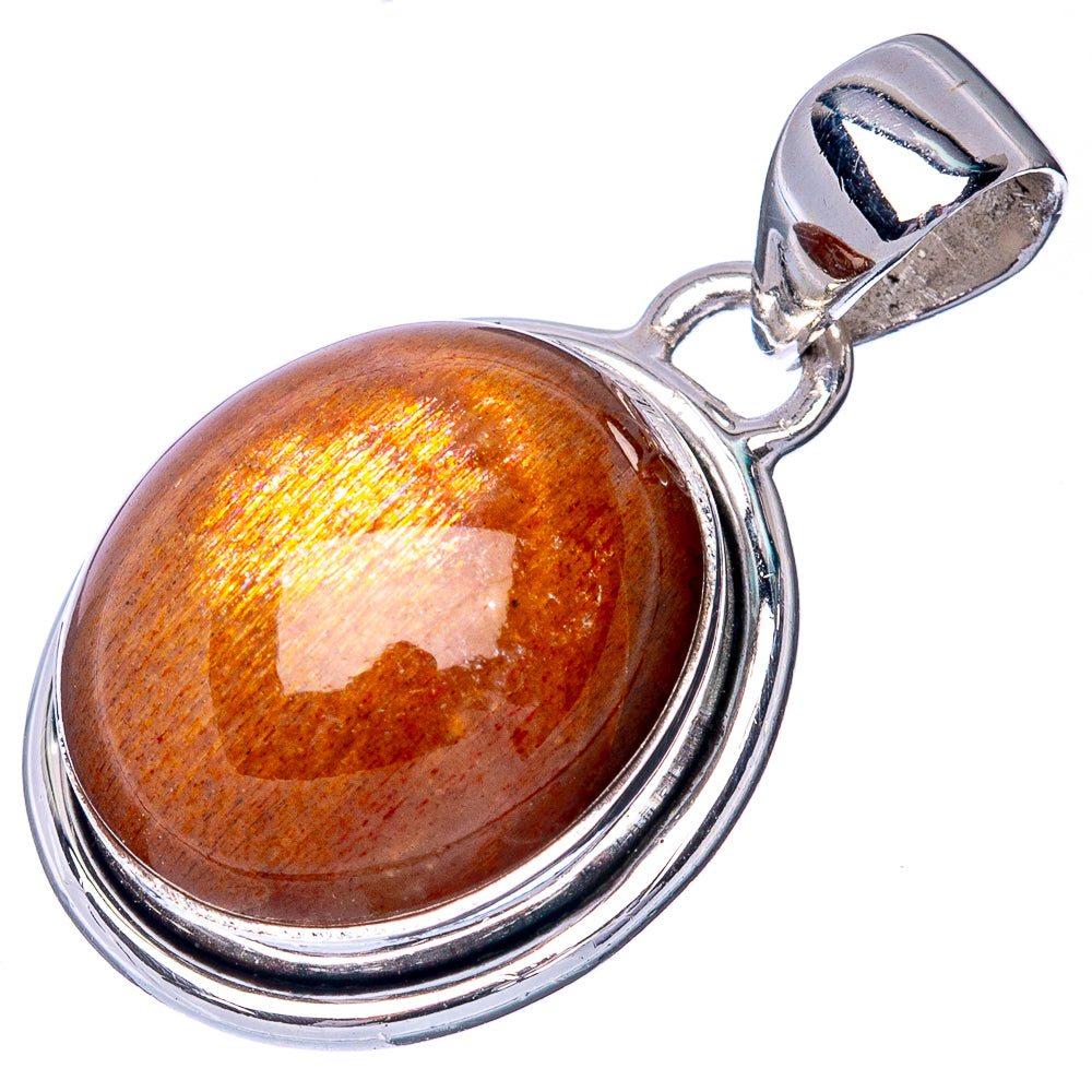 Sunstone Pendant 1 1/8" (925 Sterling Silver) P40916