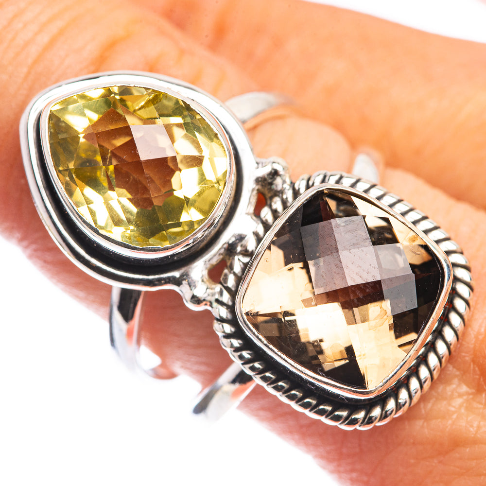 Large Smoky Quartz, Citrine Ring Size 9.75 (925 Sterling Silver) RING143326