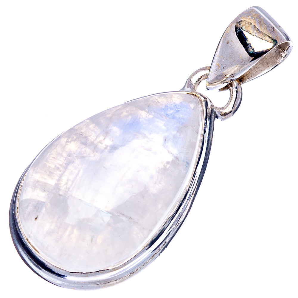 Rainbow Moonstone Pendant 1 3/8" (.925 Sterling Silver)