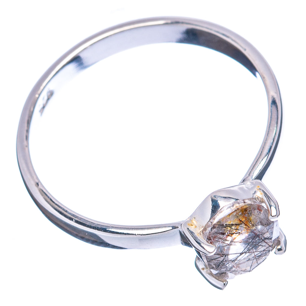Tourmalinated Quartz Ring Size 8 (.925 Sterling Silver)
