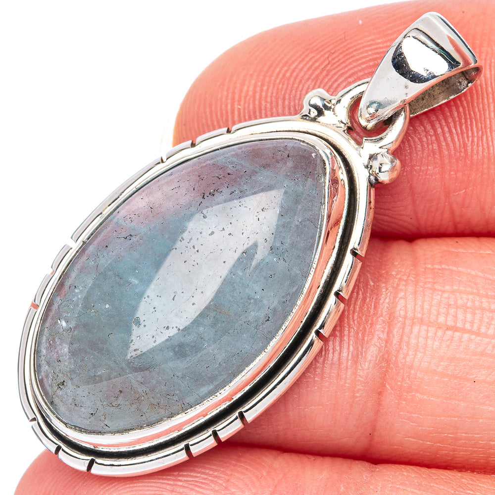 Aquamarine Pendant 1 1/2" (925 Sterling Silver) P41291
