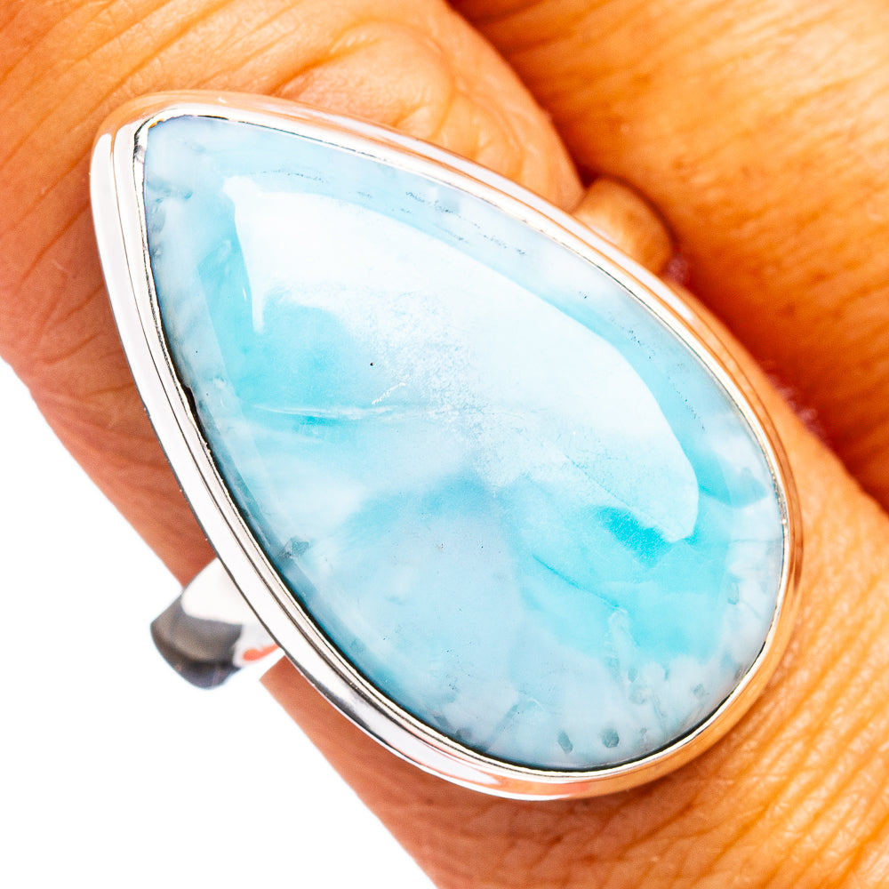 Premium Larimar Ring Size 9 (.925 Sterling Silver)