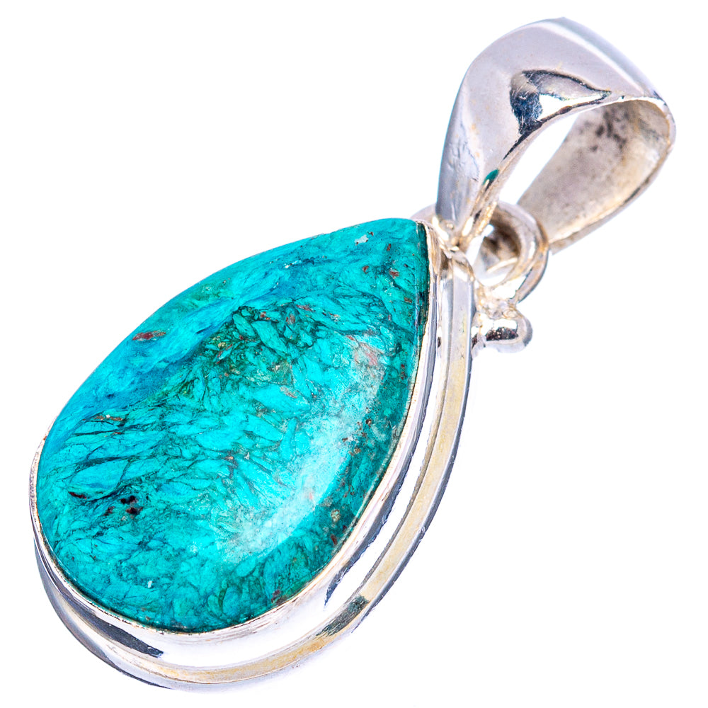 Chrysocolla Pendant 1 1/8" (.925 Sterling Silver)
