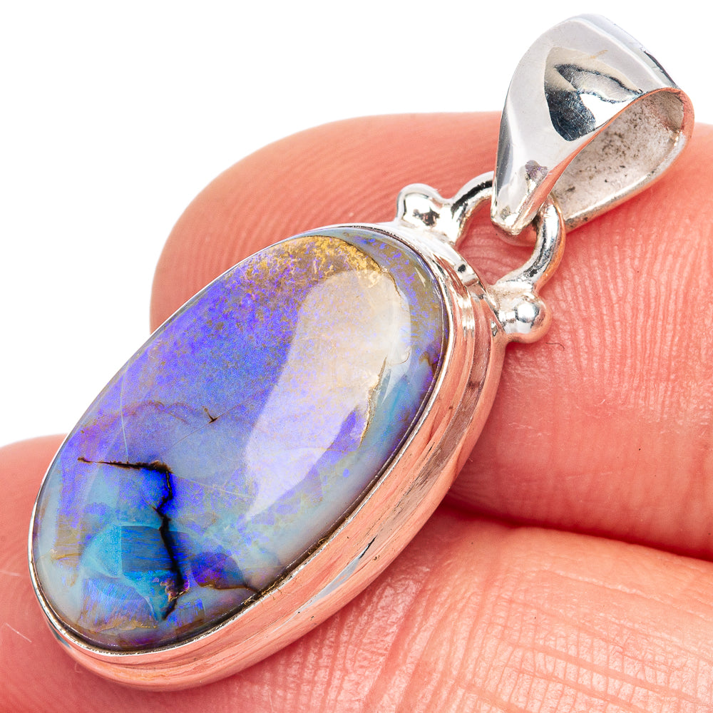 Rare Sterling Opal Pendant 1 1/4" (925 Sterling Silver) P41629