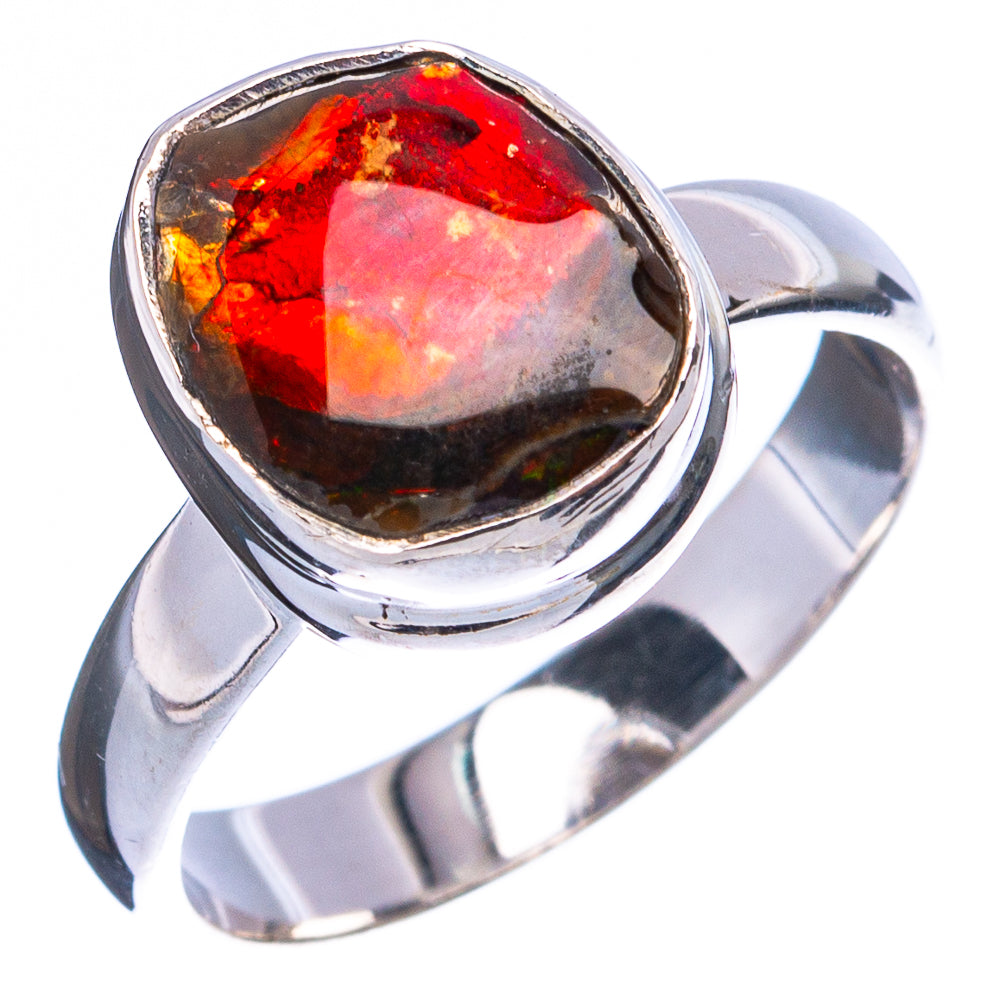 Rare Ammolite Ring Size 5.75 (925 Sterling Silver) R4965