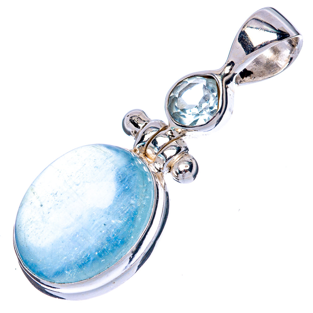 Aquamarine, Blue Topaz Pendant 1 1/4" (925 Sterling Silver) P42817