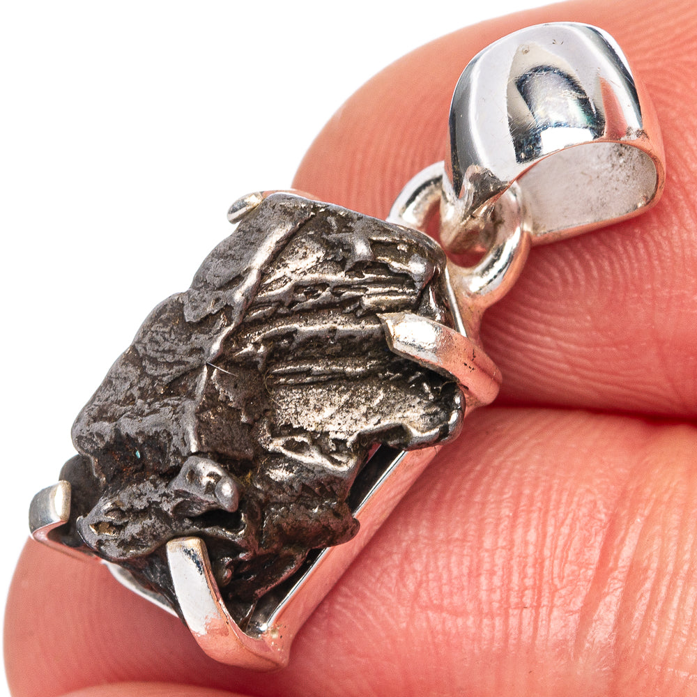 Rare Campo Del Cielo Meteorites  Pendant 1 1/8" (925 Sterling Silver) P41652
