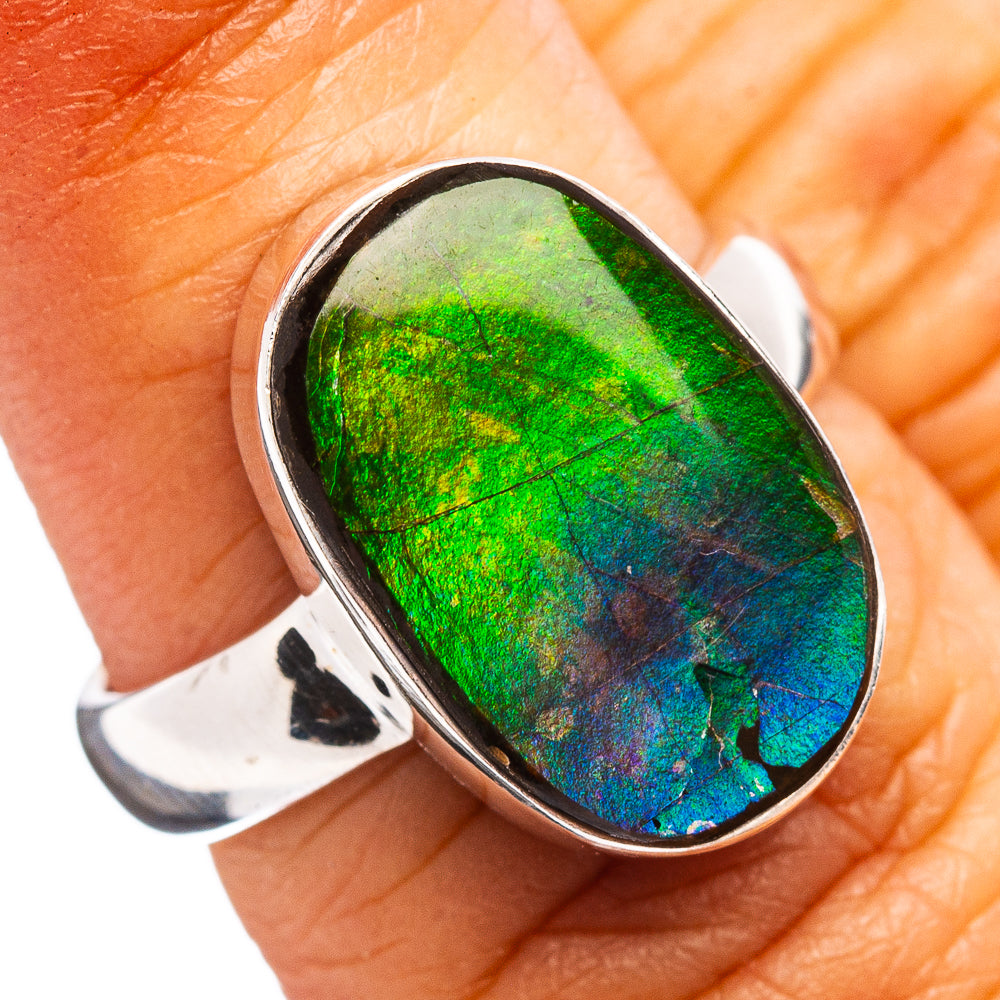 Premium Canadian Ammolite Ring Size 6 (.925 Sterling Silver)