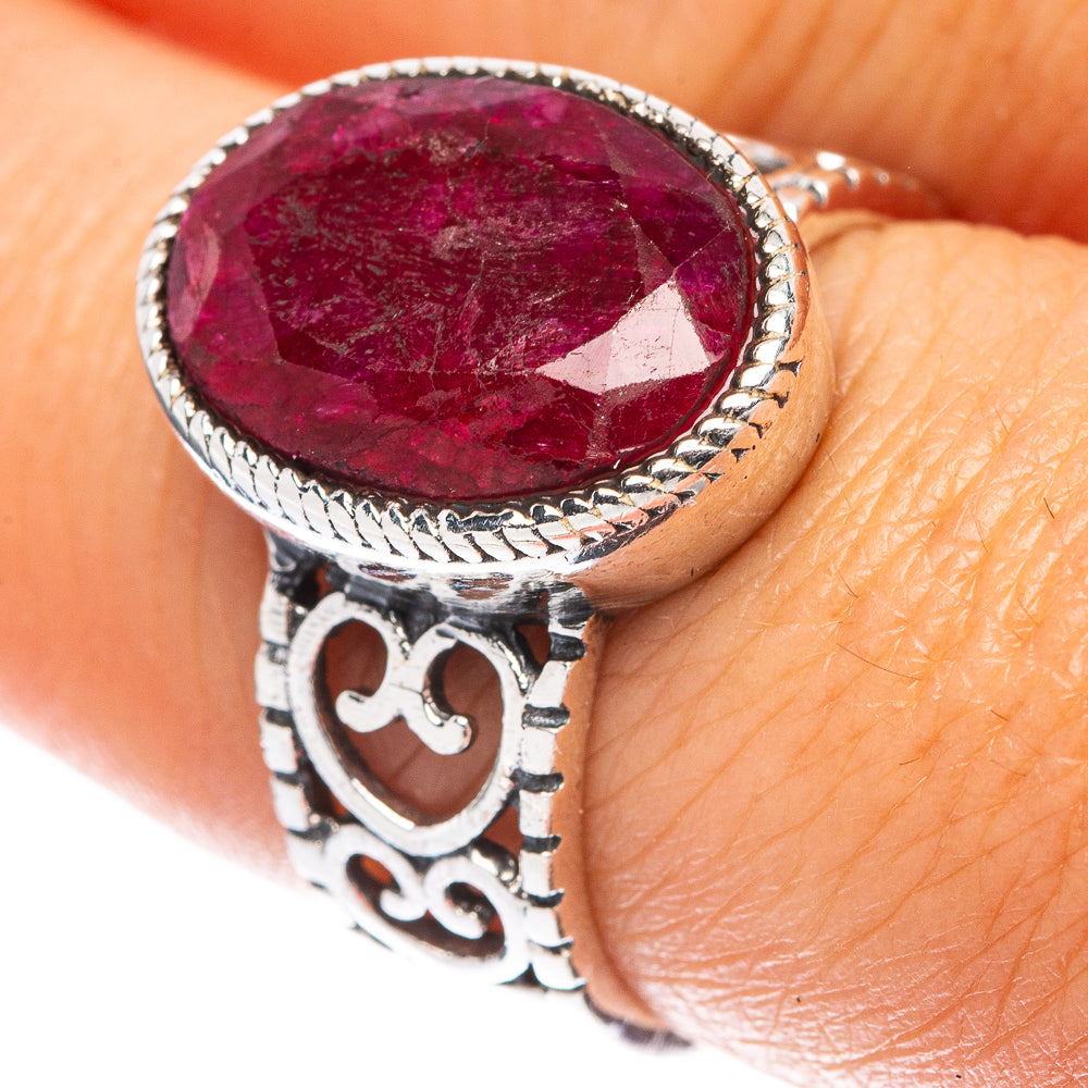 Red Sillimnate 925 Sterling Silver Ring Size 7.75 (925 Sterling Silver) R5413