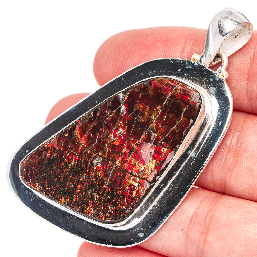 Huge Ammolite 2 5/8" Pendant (925 Sterling Silver) P40007