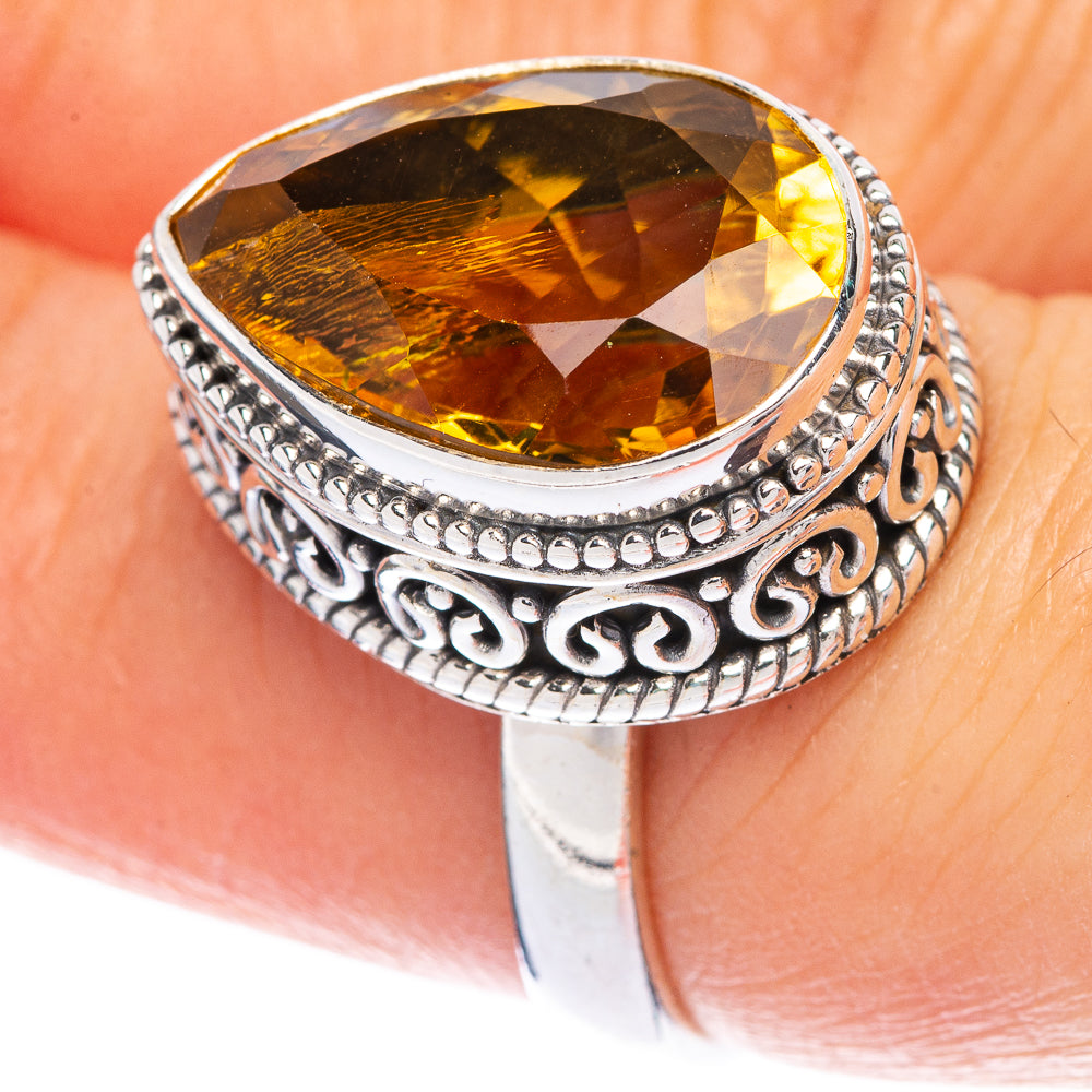 Faceted Citrine Ring Size 7 (925 Sterling Silver) R144566