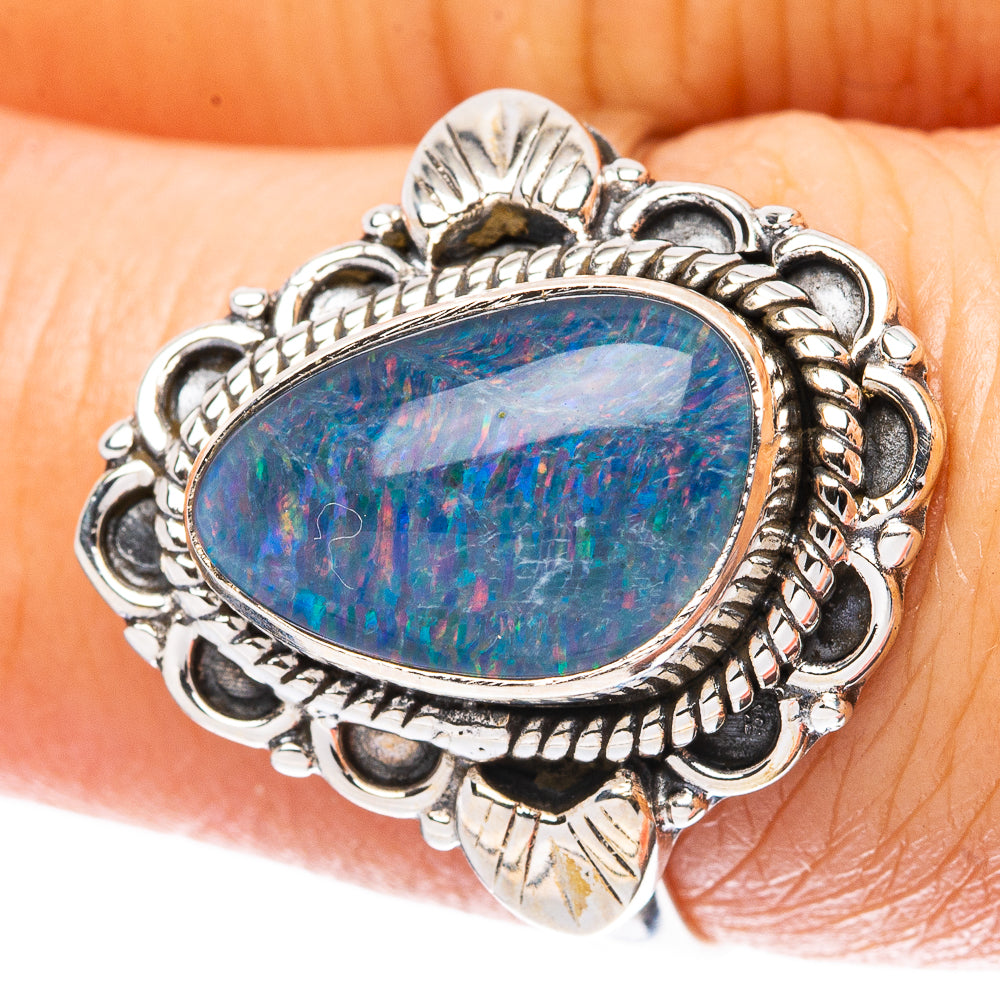 Rare Triple Opal Ring Size 7.75 (925 Sterling Silver) R4297