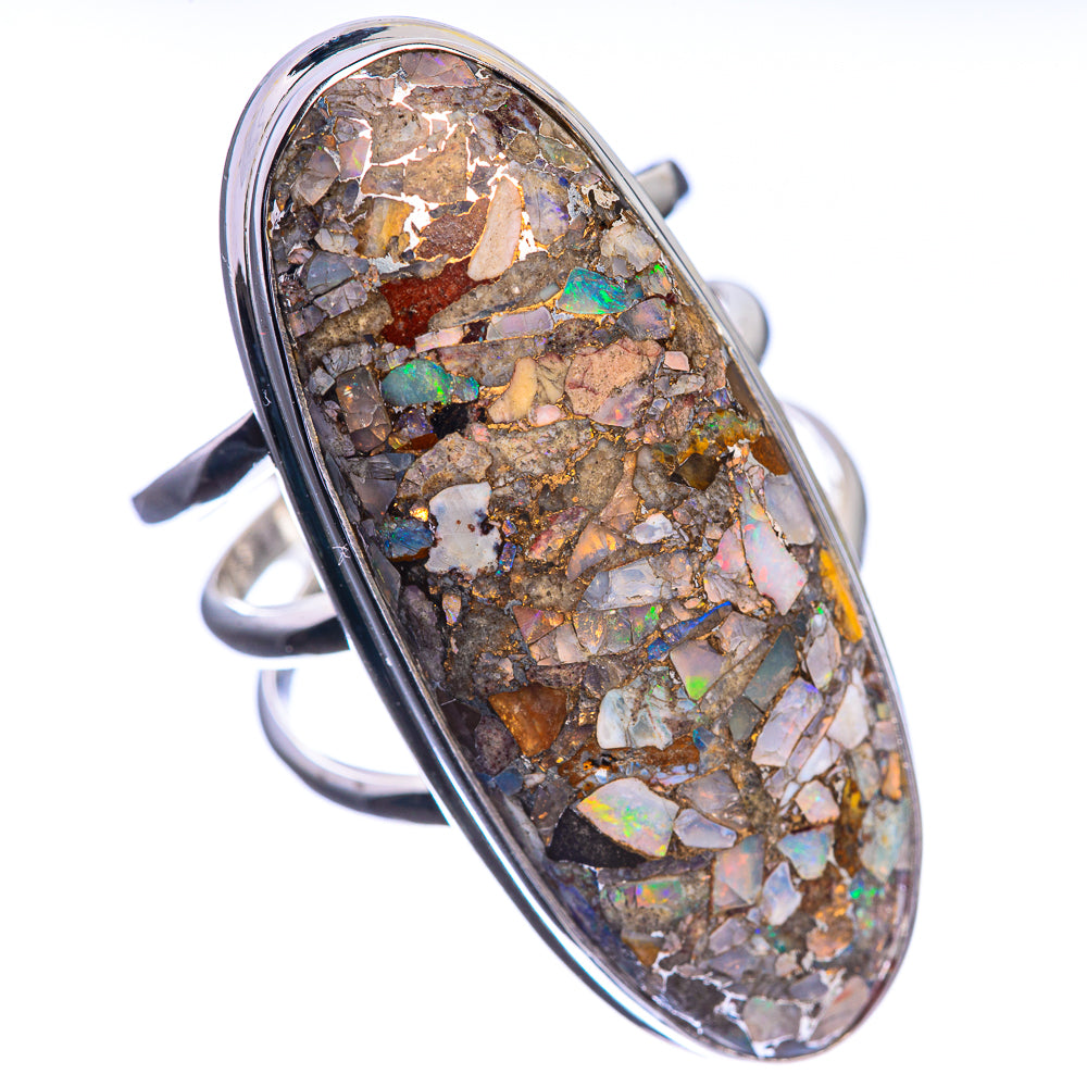 Large Brecciated Ethiopian Opal 925 Sterling Silver Ring Size 9