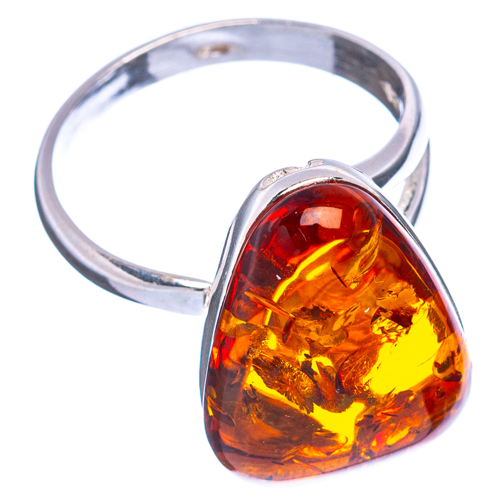 Baltic Amber Ring Size 5 Adjustable (.925 Sterling Silver)