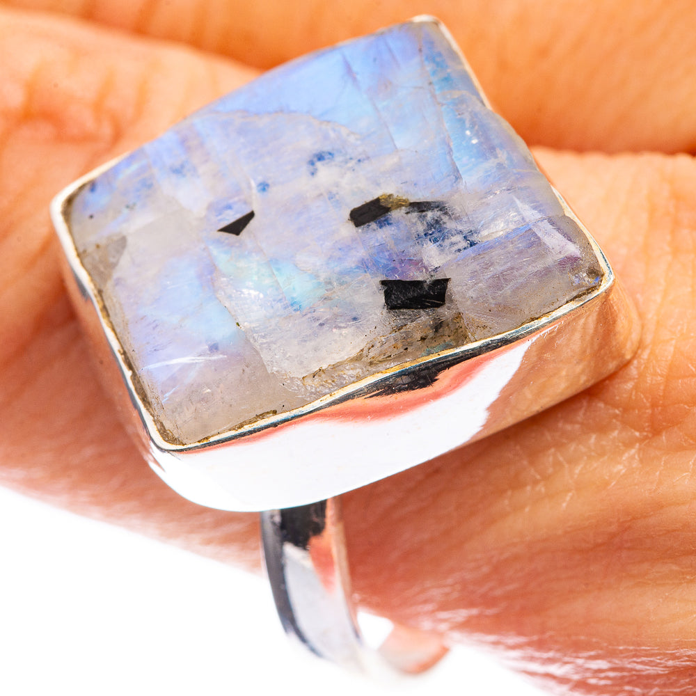 Rough Rainbow Moonstone Ring Size 10.75 (925 Sterling Silver) R143084