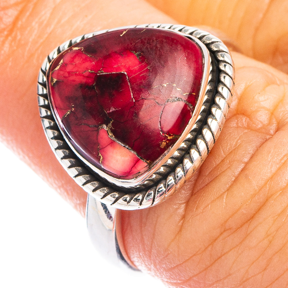 Red Dahlia Mohave Turquoise Ring Size 7 (.925 Sterling Silver)