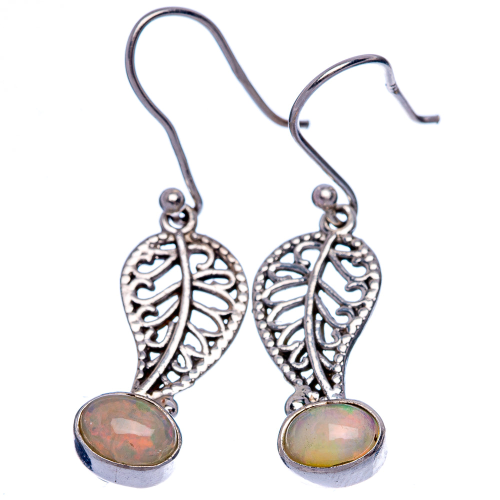 Rare Ethiopian Opal Earrings 1 3/8" (925 Sterling Silver) E433337