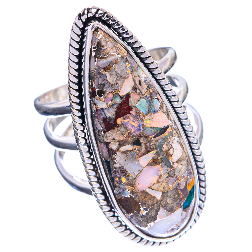 Large Brecciated Ethiopian Opal Ring Size 7.5 (925 Sterling Silver) R144359