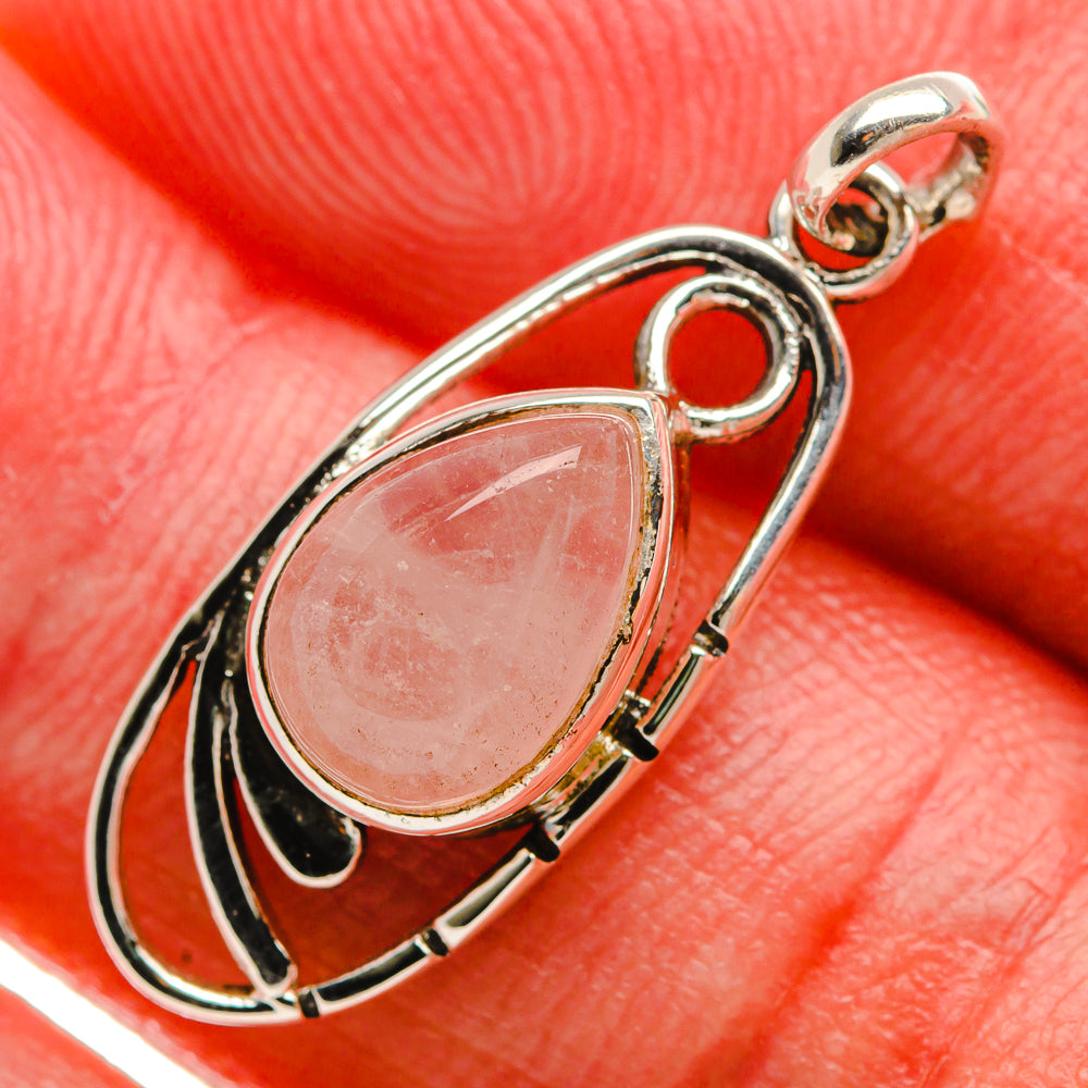 Rose Quartz Dainty Pendant 1 1/8" (925 Sterling Silver) PD37820