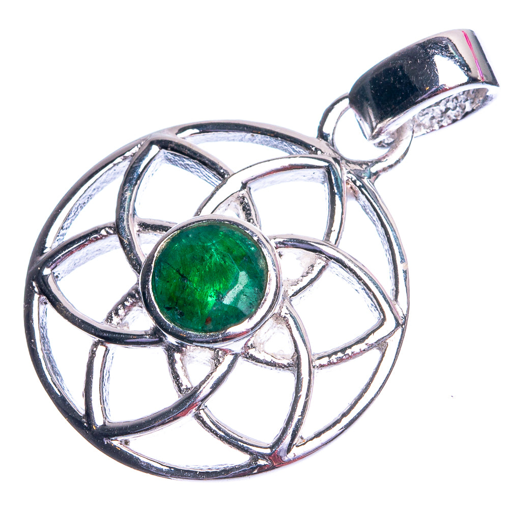 Green Sillimanite Dainty Pendant 1 1/8" (925 Sterling Silver) P39141