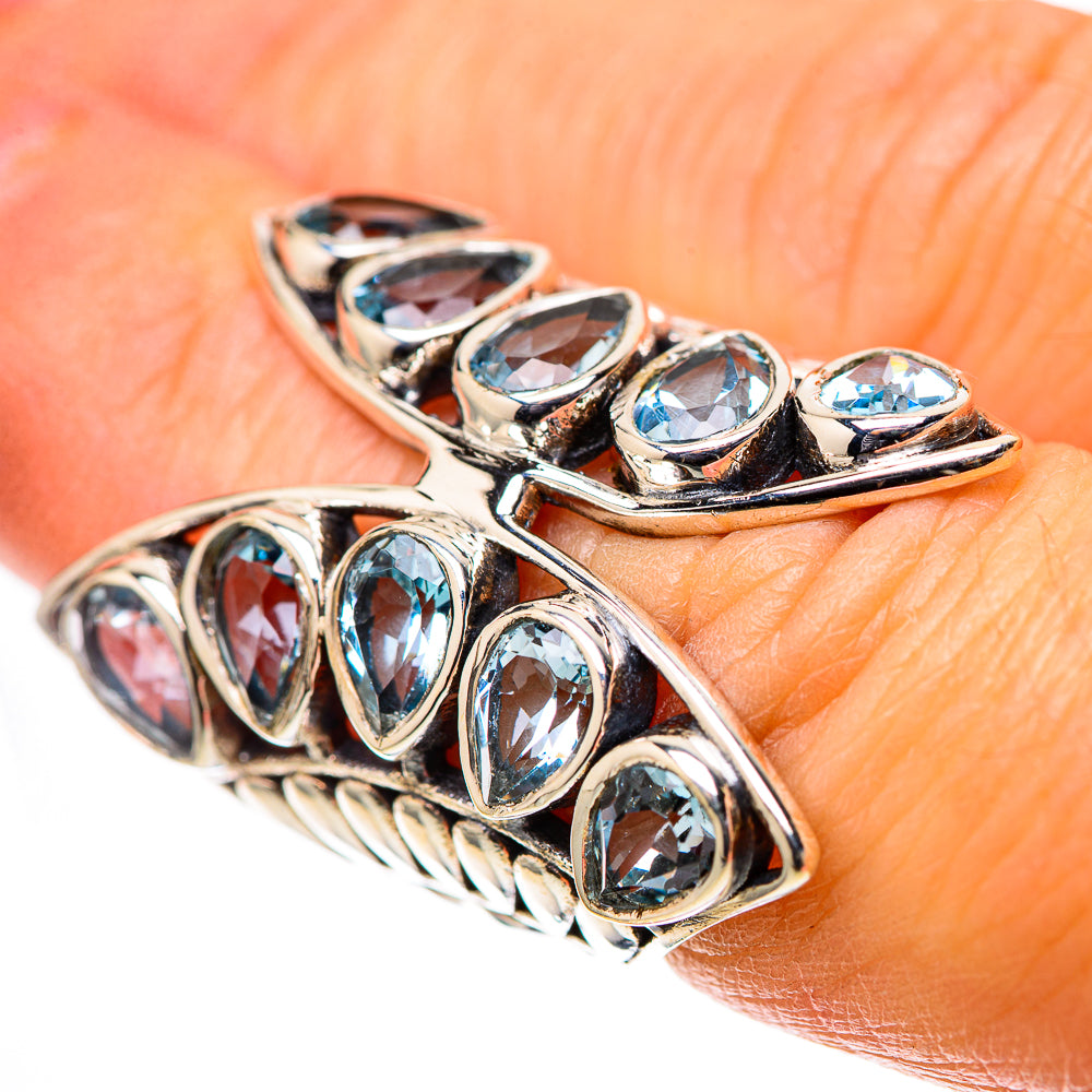 Large Blue Topaz 925 Sterling Silver Ring Size 5.5 (925 Sterling Silver) RING139644