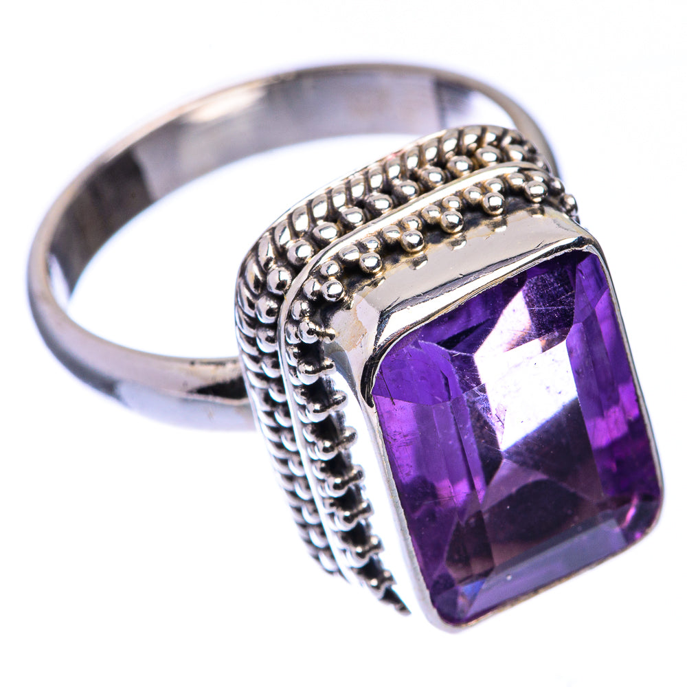 Faceted Amethyst Ring Size 8 (925 Sterling Silver) R141143