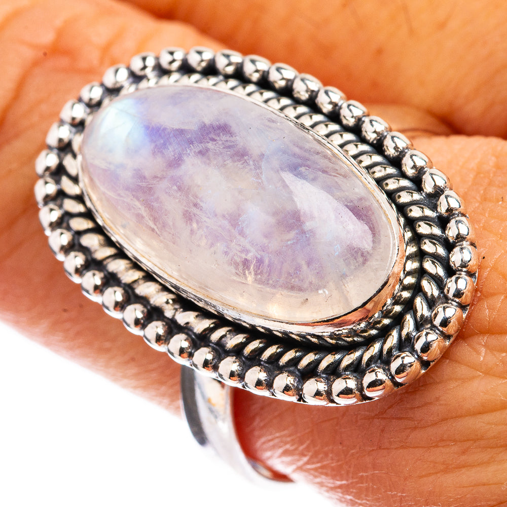 Rainbow Moonstone Ring Size 10 (925 Sterling Silver) R142853