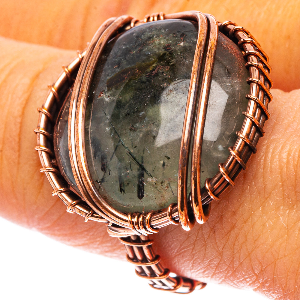 Prehnite Ring Size 7.75 (Oxidized Copper)