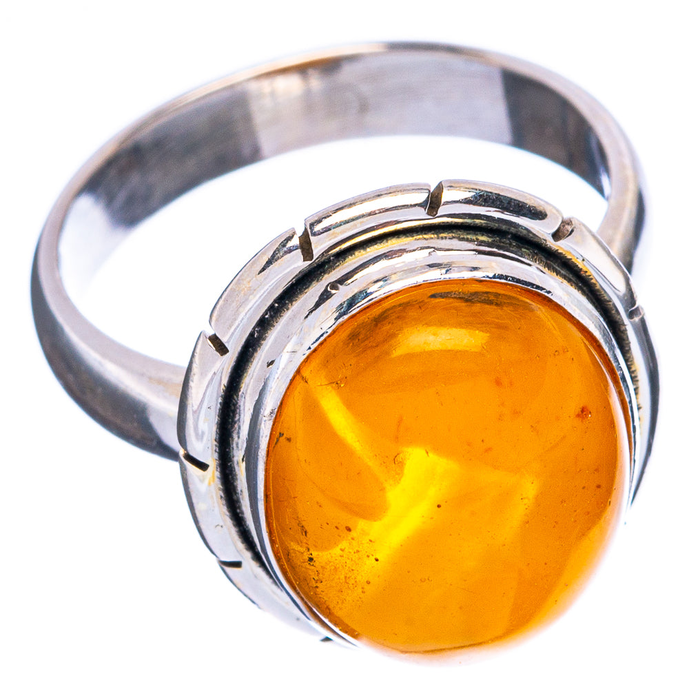 Rare Bone Amber Ring Size 6 (925 Sterling Silver) R5032
