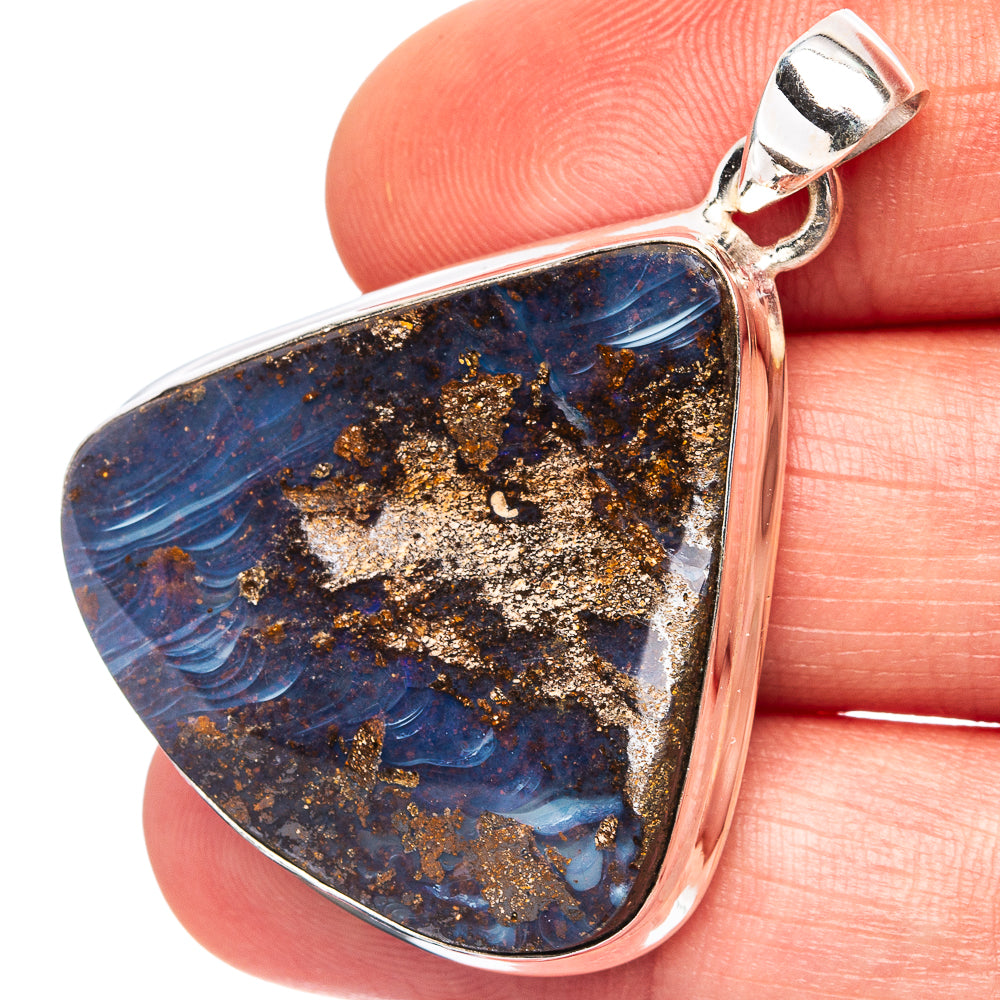 Premium Boulder Opal Pendant 1 5/8" (.925 Sterling Silver)