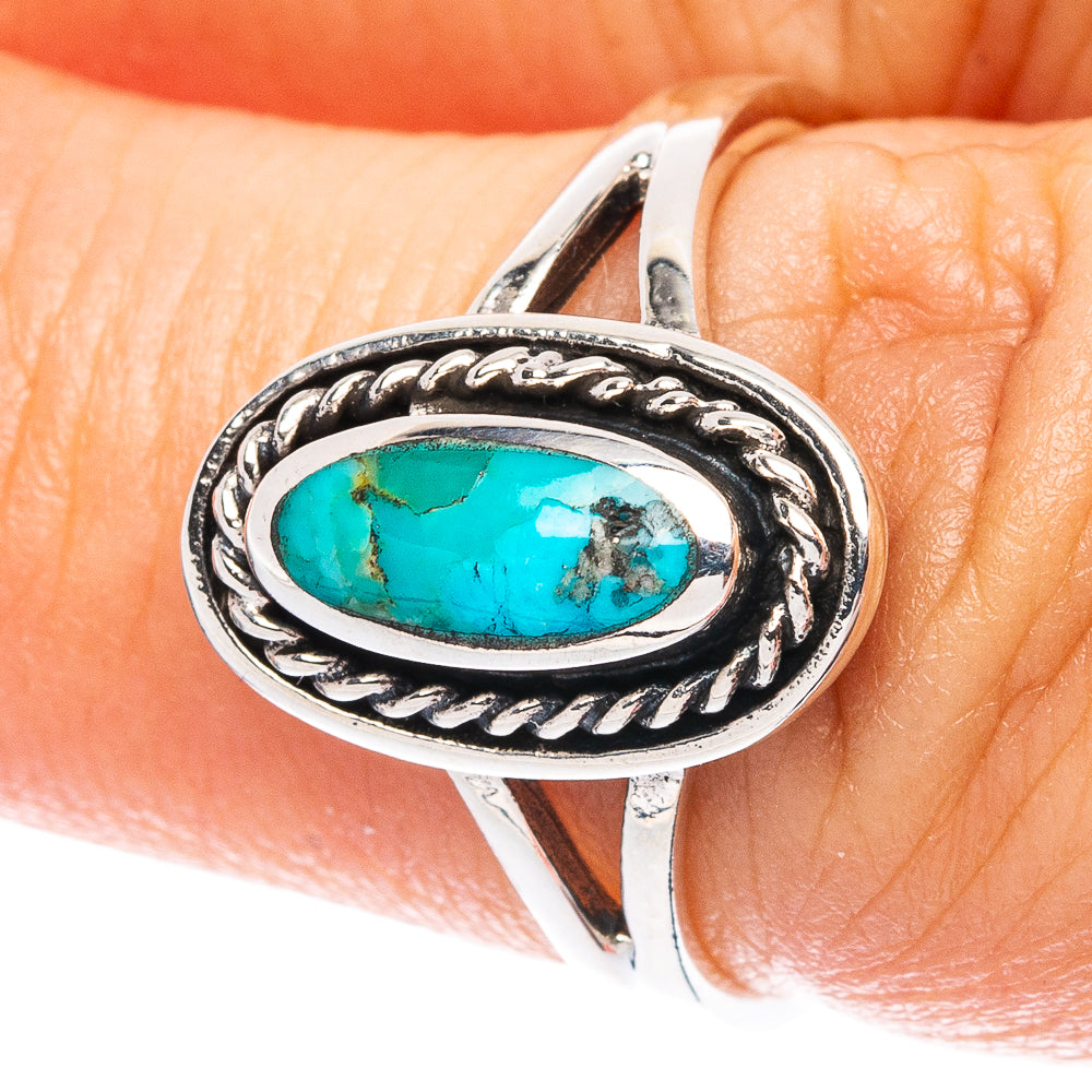 Rare Arizona Turquoise Ring Size 6.75 (925 Sterling Silver) R4857