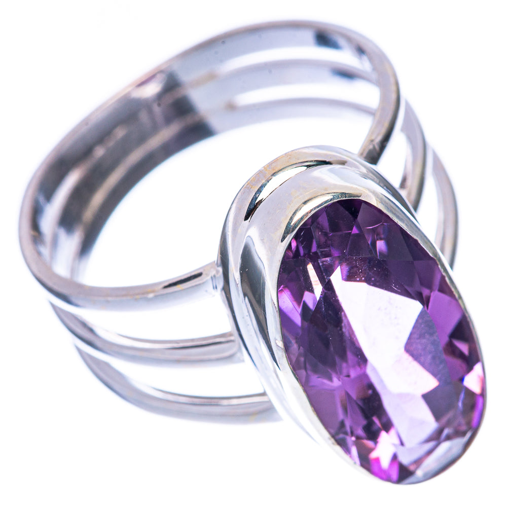 Faceted Amethyst Ring Size 8.75 (925 Sterling Silver) R1699