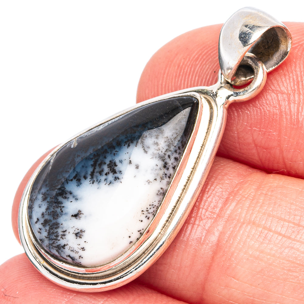 Dendritic Opal Pendant 1 3/8" (925 Sterling Silver) P43401