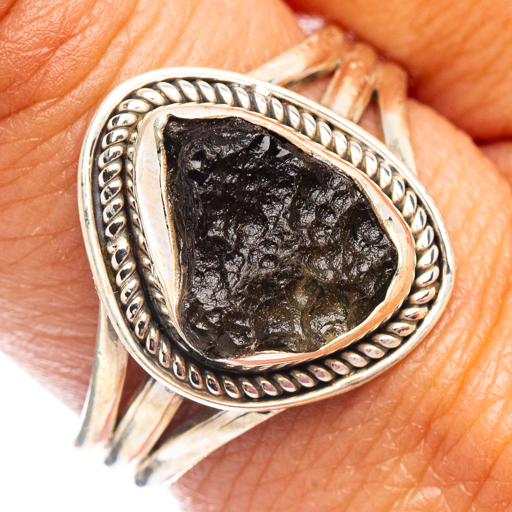 Moldavite Ring Size 9 (.925 Sterling Silver)