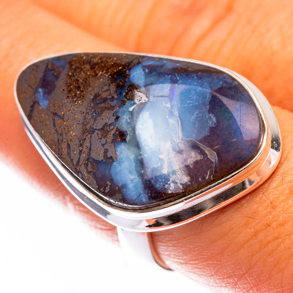 Large Boulder Opal Ring Size 8.25 (925 Sterling Silver) R140807