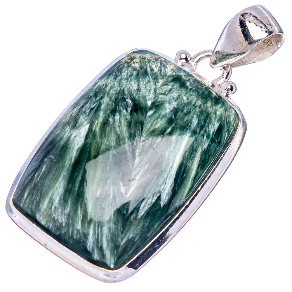 Seraphinite Pendant 1 5/8" (925 Sterling Silver) P40499