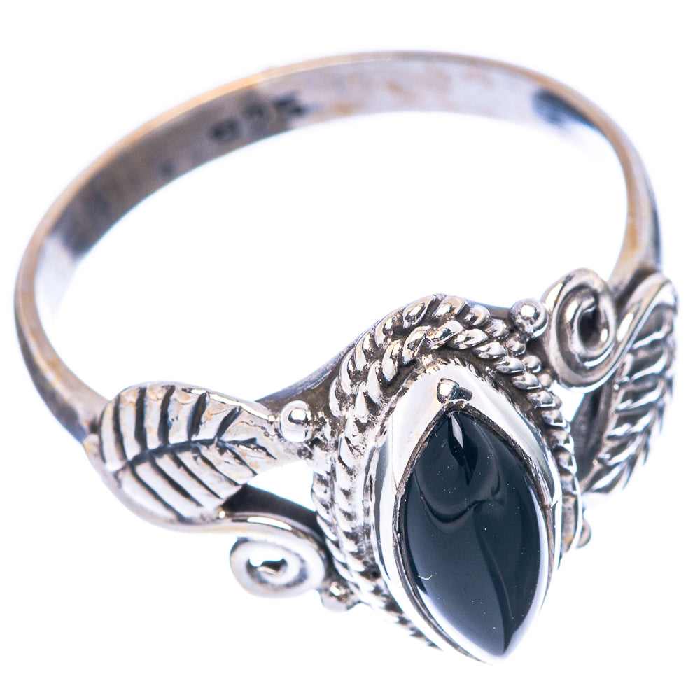 Black Onyx Ring Size 8 (925 Sterling Silver) R5536