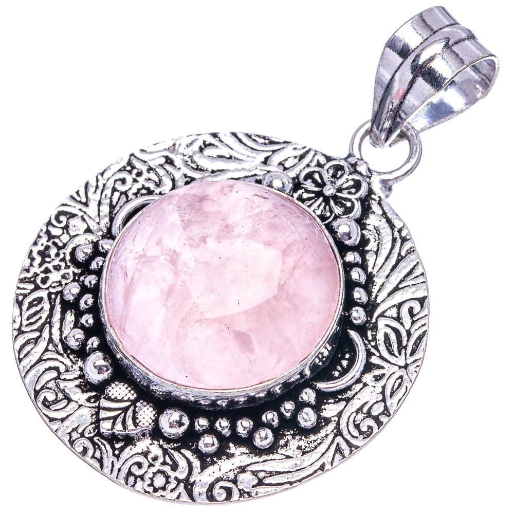 Rose Quartz Pendant 1 7/8" (German Silver)