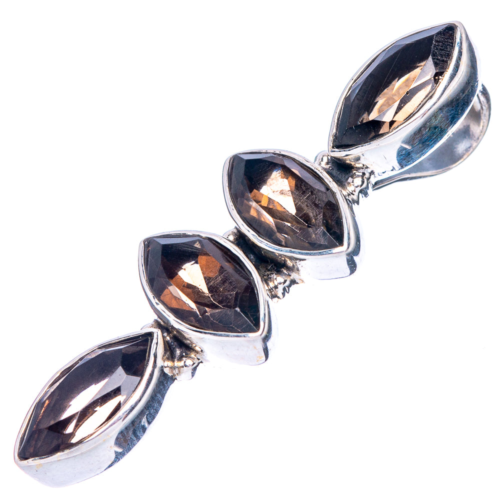 Smoky Quartz Dainty Pendant 1 3/8" (925 Sterling Silver) P43579