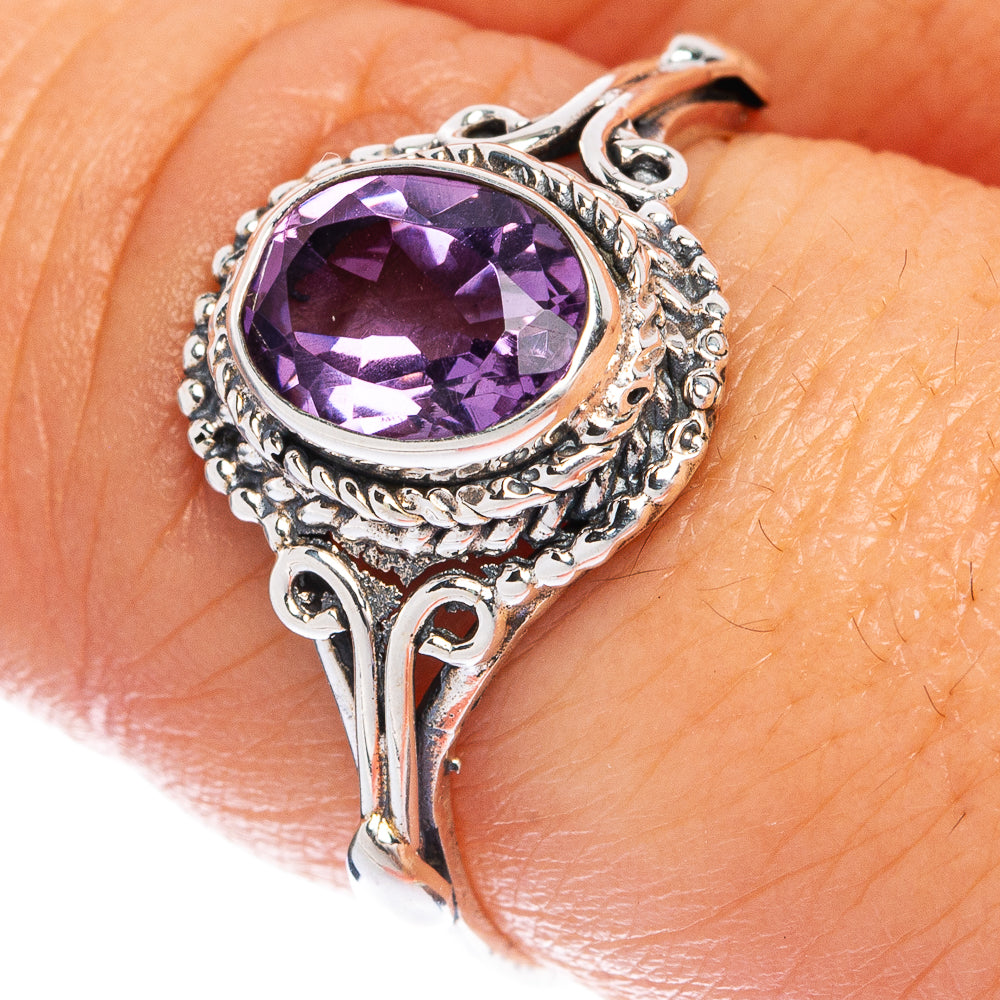 Faceted Amethyst Dainty Ring Size 8 (925 Sterling Silver) R145512