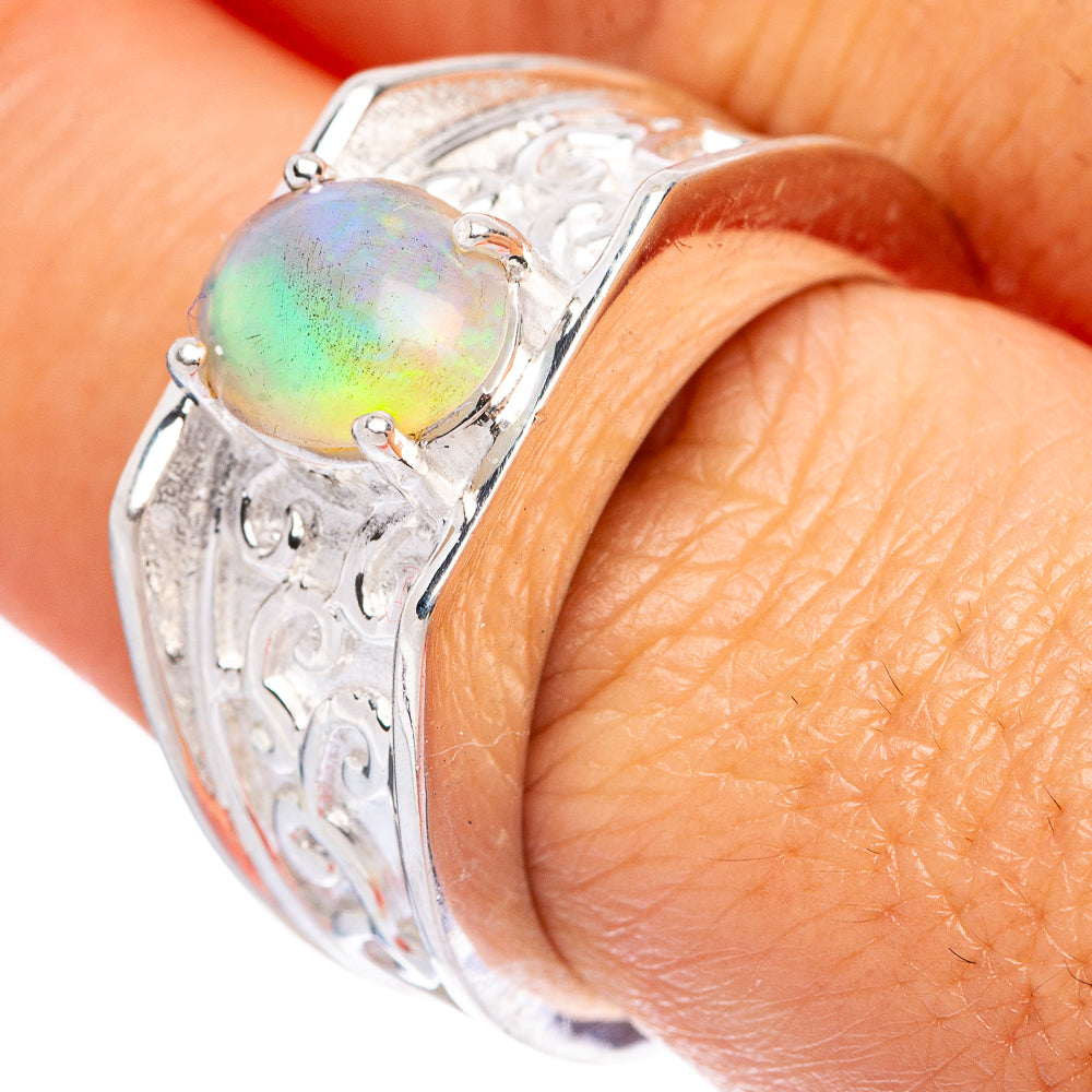 Rare Ethiopian Opal Ring Size 7.75 (925 Sterling Silver) R146019