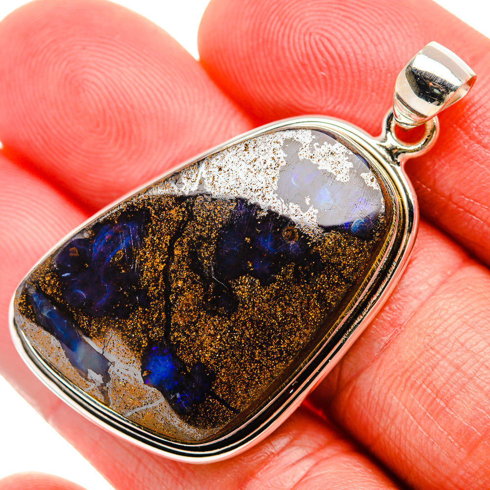 Australian Boulder Opal Pendant 2" (925 Sterling Silver) PD38115