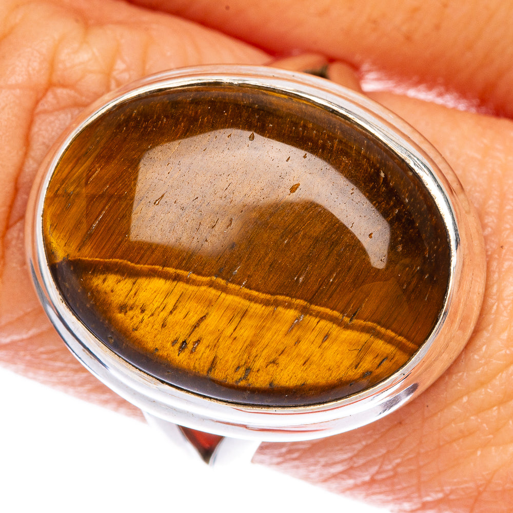 Tiger Eye Ring Size 9 (925 Sterling Silver) R1391