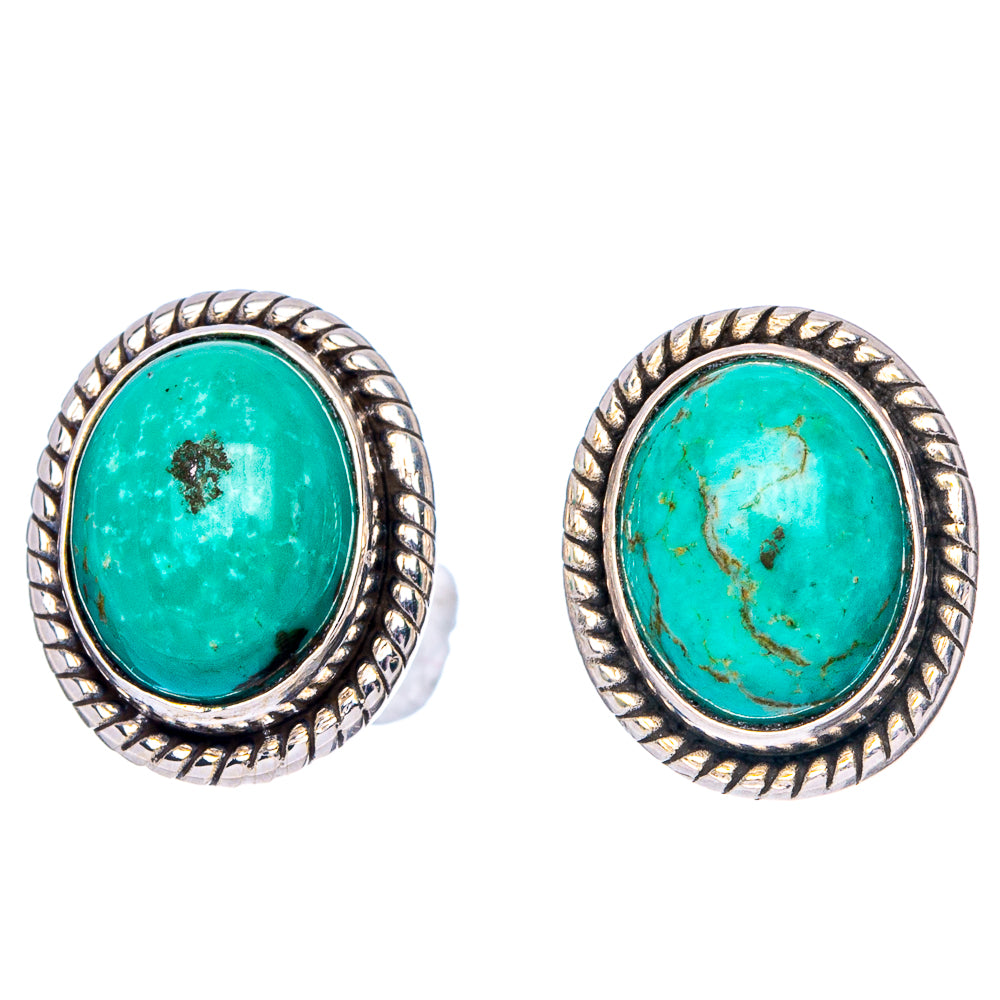 Tibetan Turquoise Earrings 1/2" (925 Sterling Silver) E1526