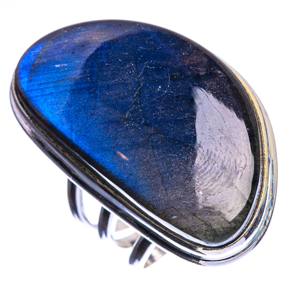 Huge Labradorite 925 Sterling Silver Ring Size 9.5